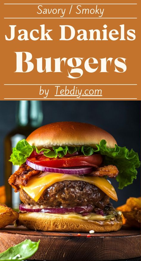 Super Delicious Jack Daniels Burger Recipe Bourbon Burgers Recipe, Whiskey Burger Recipes, Jack Daniels Burger Recipe, Jack Daniels Burger, Bourbon Burger Recipe, Bourbon Burger, Whiskey Burger, Jack Daniels Recipes, Bacon Burger Recipes