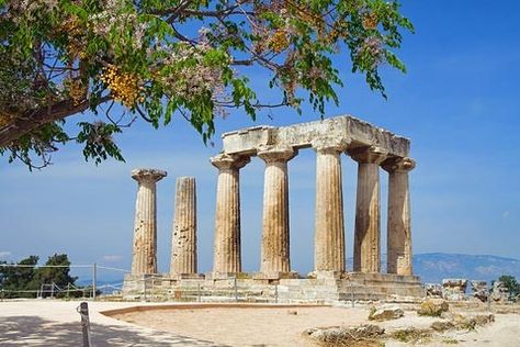 Temple of Apollo, Corinth Corinth Greece, Temple Of Apollo, Hd Dark Wallpapers, Apostle Paul, Greek Temple, Ancient Greek Architecture, Acropolis, Greece Travel, Ancient Greece