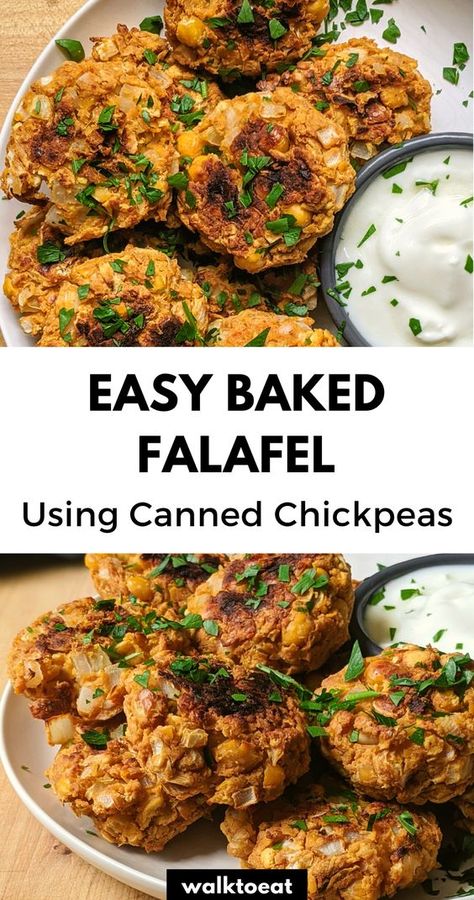 Falafel With Canned Chickpeas, Vegetarian Falafel, Best Falafel Recipe, Easy Falafel, Falafel Recipe Easy, Baked Falafel, Falafel Recipe, Mince Recipes, Chickpea Recipes