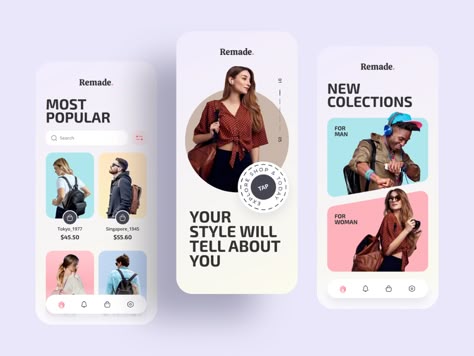 Fashion App Design, Ecommerce App Design, Application Ui Design, Mobile App Ui Design, Creative Market Design, E-commerce App, Ecommerce App, Mobile App Design Inspiration, Directory Design