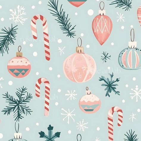 Christmas Motifs Design, Cute Christmas Tree Illustration, Simple Christmas Pattern, Seamless Christmas Pattern, Christmas Prints And Patterns, Christmas Pattern Illustration, Christmas Decorations Drawings, Retro Christmas Ornaments, Christmas Pattern Design