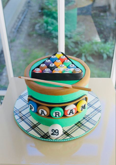 Billiards Cake, Snooker Cake, Pool Table Cake, Groomsmen Cake, Groomsman Cake, Pool Cake, Paw Patrol Birthday Theme, Pool Hall, Pool Birthday