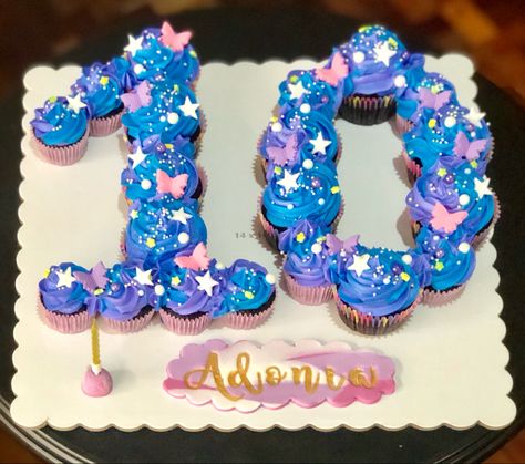 Number 10 Pull Apart Cupcakes, Birthday Number Cupcakes Ideas, 10 Shaped Birthday Cake, 10 Birthday Cupcake Cake, 11 Cupcake Cake Number, Number 10 Cupcakes, Number 11 Cupcake Cake, 10 Birthday Cupcakes, Cupcake Cakes Pull Apart Birthday