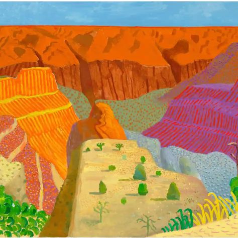 David Hockney - Artists - Richard Gray Gallery Hockney Landscape, David Hockney Photography, David Hockney Artwork, David Hockney Landscapes, David Hockney Artist, Hockney Paintings, Reverse Perspective, David Hockney Paintings, David Hockney Art