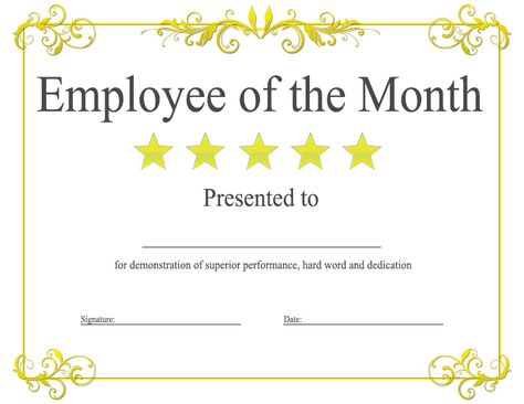 Employee Awards Certificates, Employee Of The Month Certificate, Blank Certificate Template, Employee Awards, Blank Certificate, Free Certificate Templates, Birth Certificate Template, Employee Of The Month, Award Template