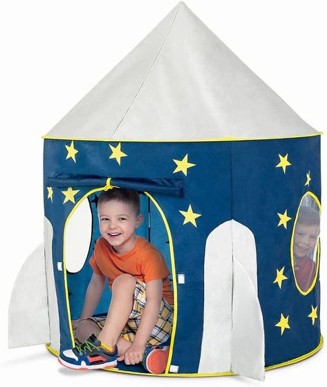 Foldable for ease of use - a safe place to play in both indoors and out, this collapsible play Tent folds flat and is easy to store in places that are out of reach from children when playtime is over. Also, this outdoor play Tent is Lightweight enough to be portable and PRACTICAL for babies, toddlers, and little children alike that they can carry it anywhere with them. Toddler Christmas Pajamas, Space Play, Playtime Is Over, Tent For Kids, Kids Play Tent, Rocket Ship, Dark Star, Play Tent, Play House