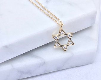 Tiny Star Necklace, Jewish Star Necklace, Star Of David Necklace, Judaica Jewelry, Jewish Jewelry, Star Of David Pendant, Tiny Charm, Tiny Star, Dainty Gold Necklace