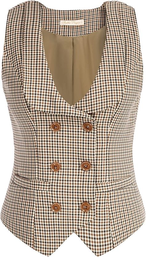 https://amzn.to/40y0Jen Channel your inner Taylor Swift with this vintage-inspired waistcoat! The double-breasted design and lapel collar add a touch of sophistication, while the two pockets provide practicality. Perfect for a whimsical cottage-core look inspired by Taylor's Evermore album. Pair with a flowy dress and ankle boots for a dreamy concert outfit. Sleeveless Blazer Vest, Vintage Waistcoat, Whimsical Cottage, Womens Waistcoat, Vest Suit, Double Breasted Waistcoat, Sleeveless Blazer, Collar Vest, Striped Vests