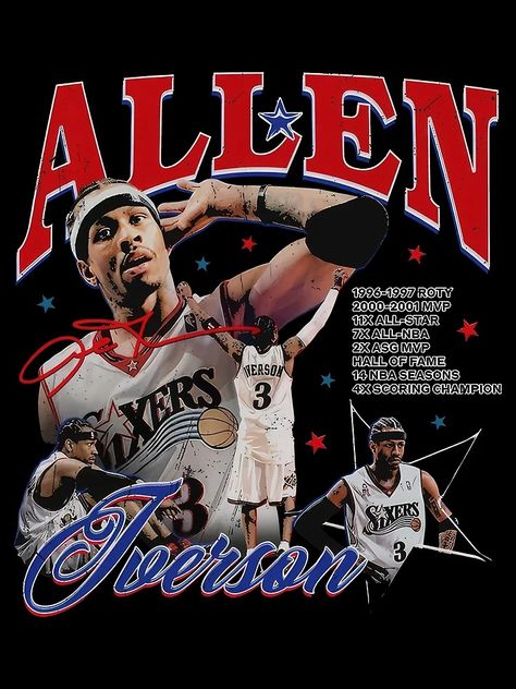 "Vintage 90s Allen Iverson" Poster for Sale by gissellealto | Redbubble Allen Iverson Poster, American T Shirt Design, Allen Iverson Style, 90s Illustration, Basketball Poster Design, 90s Poster Design, Posters For Basketball Games, Star Poster, Vintage Rap Tees