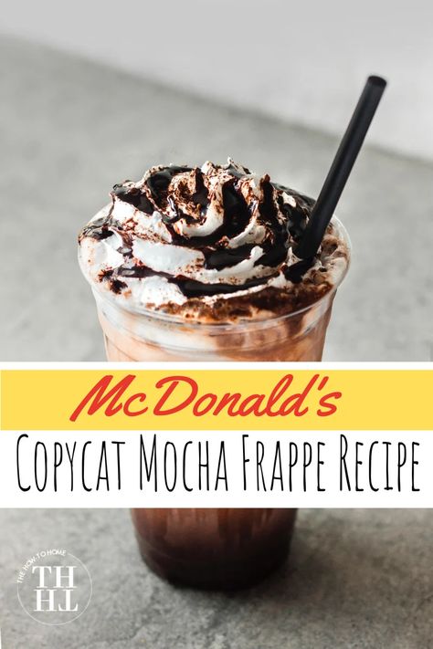 Mcdonalds Mocha Frappe Recipe, Homemade Mcdonalds, Homemade Mocha Frappe, Mcdonalds Mocha Frappe, Homemade Frappe, Mocha Frappe Recipe, Frozen Coffee Drinks, Homemade Mocha, Homemade Frappuccino