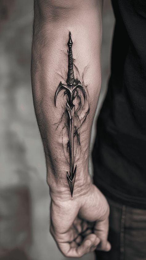 Modern Spartan: 18 Greek Tattoo Ideas Every Man Should Consider 30 Odins Spear Tattoo, Greek God Tattoos For Men, Greek Mythology Tattoos Men, Greek Tattoos For Men, Zeus Tattoos, Greek Tattoos Mythology, Modern Spartan, Spartan Tattoos, Greek Tattoo Ideas