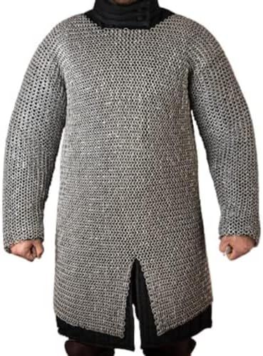 9 MM Round Riveted With Flat Washer Chainmail Shirt | Hauberk Mild Steel Chainmail Shirt With Full Sleeves
 Product Details:-
 S size Measurements: Chest Size: 44" inches (111cm) (Chainmail shirt will fit a person: 36" inches (92cm) Length From Shoulder To Bottom: 30" inches (77cm) Sleeve Length: 9" Inches (23cm) Chainmail Shirt, Mild Steel, Chain Mail, Full Sleeves, Chest Size, Full Sleeve, Washer, Shoes Jewelry, Sleeve Length