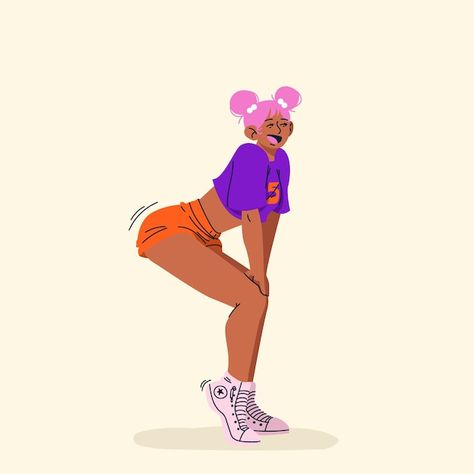 Dance hand drawn flat twerk illustration | Free Vector #Freepik #freevector #twerking #dance #illustration-art #illustrations Twerking Pose Ref, Dance Illustration, Logo Psd, Technology Icon, Garage Design, Card Banner, Poster Invitation, Presentation Template Free, Cartoon Clip Art