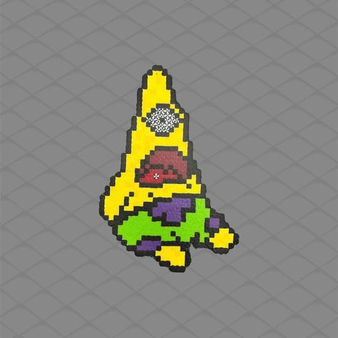 "Medium-sized perler featuring a yellow cyclops Patrick. Perfect for fans of Subtronics! Size: 8.25\"x5.5\" Comes on a beaded necklace to wear this piece to your next show or festival!" Rave Perler Pattern Trippy, Subtronics Perler Pattern, Edm Perler Bead Patterns, Subtronics Perler, Trippy Perler Bead Patterns, Rave Perler Pattern, Kandi Projects, Rave Perler, Perler Pattern