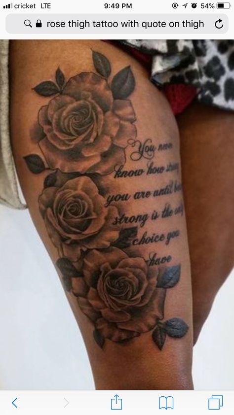 Fancy Tattoo, Thigh Tattoo Quotes, Rose Tattoo Thigh, Waist Tattoos, Inspiration Tattoos, Leg Tattoos Women, Dope Tattoos For Women, Tattoo Women, Shoulder Tattoos For Women