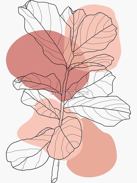 Fig Leaves Art, Fiddle Leaf Fig Illustration, Fiddle Leaf Fig Painting, Fig Leaf Painting, Fiddle Leaf Tattoo, Fiddle Leaf Fig Tattoo, Fig Leaf Tattoo, Fig Illustration, Leaf Drawings