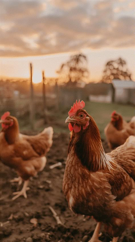 Experience the peaceful morning as chickens wander freely in a rustic farm setting. The soft morning light and the natural environment capture the essence of rural tranquility. #MorningWander #FarmLife #Chickens #CountrysideCharm #RuralBliss #NatureSerenity #FarmyardPeace Chicken Farm Photography, Chicken Astetic, Farm Pictures Aesthetic, Chicken Asthetic Picture, Farm Animal Photography, Chickens Aesthetic, Homestead Photography, Chicken Background, Farming Aesthetic