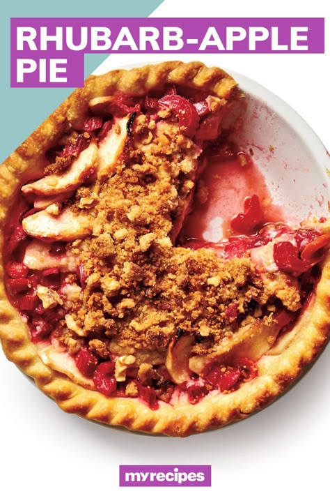 Pair fresh sliced rhubarb with sliced Granny Smith apples and add a little cinnamon and sugar for this delicious rhubarb-apple pie.#summerrecipes #summerdishes #recipes #summerfood #summerrecipeideas Apple Rhubarb Pie, Apple Recipes Healthy, Cooking Light Magazine, Best Apple Pie, Rhubarb Pie, Pie Pie, Rhubarb Recipes, Strawberry Rhubarb, Apple Pie Recipes