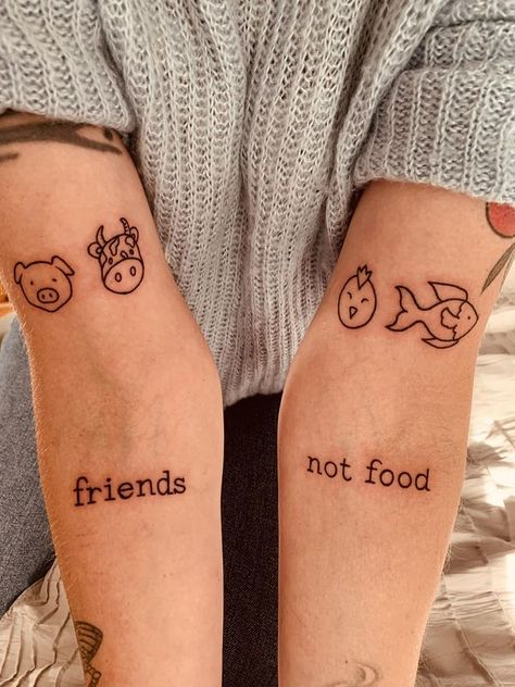 Vegan Tattoo Ideas, Vegan Tattoos, Vegan Muscle, 7 Tattoo, Food Tattoos, Vegan Tattoo, Muscle Tattoo, Funny Tattoos, Get A Tattoo