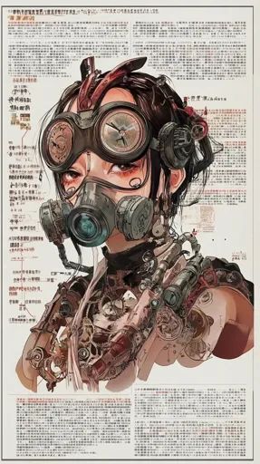 ↑↑↑ Larger size on website 🔸 The image is a close-up of a female character wearing steampunk goggles and a gas mask. The characte 🔸 From Midjourney AI Image Gas Mask Illustration, Gas Mask Concept Art, Gas Mask Oc, Gas Mask Character Design, Futuristic Gas Mask, Gas Mask Character, Goggles Drawing, Steampunk Character Design, Gas Mask Drawing