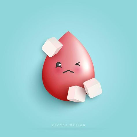 Blood with sugar cube dissolving inside blood drop - high glucose level sign. sugar affects health. blood bag for medical apps, websites and hospital. vector design. High Glucose Levels, Blood Bag, Blood Drop, Glucose Levels, Cute Krishna, Logo Banners, Cityscape Photos, Heart With Arrow, Background Banner