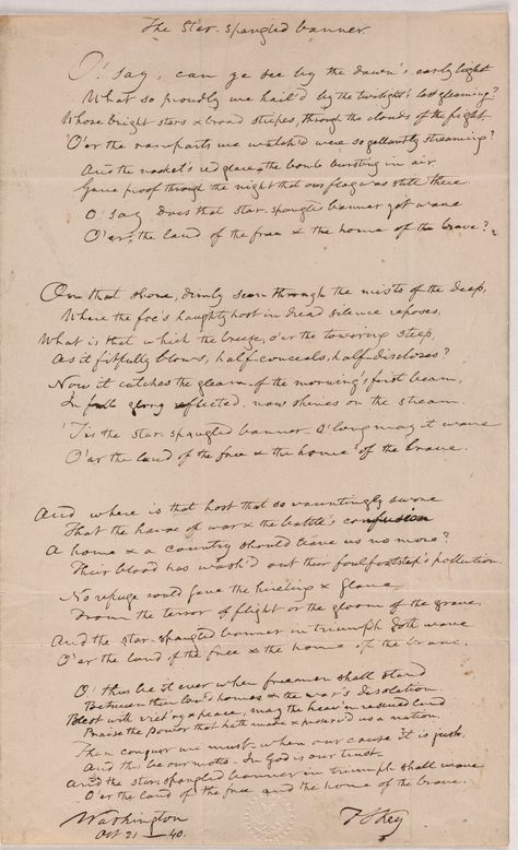 The Star Spangled Banner written by Francis Scott Key British Images, Francis Scott Key, History People, History Nerd, Star Spangled Banner, The United States Of America, Interesting History, Star Spangled, National Anthem