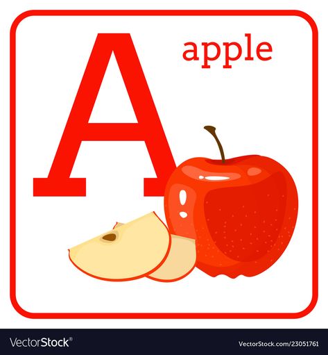 A To Z Pictures, A Apple Letter, A To Z Fonts Alphabet Letters Design, A Z Alphabet Wallpaper, A To Z Letter Design, Fruit Letters, Apple Letters, A For Apple, Apple Alphabet