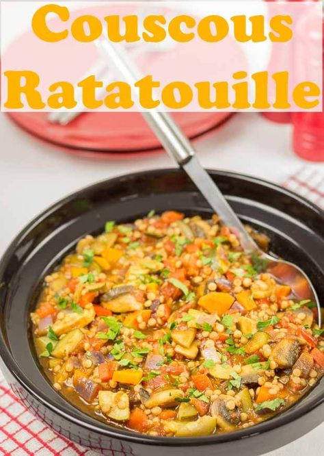 Couscous ratatouille is a delicious vegan medley of vegetables combined with giant couscous, making a perfectly filling quick healthy meal. Ideal as a family dinner and easily freezable too. #neilshealthymeals #recipe #couscous #couscousratatouille #ratatouille Recipe Couscous, Healthy Meals Dinner, Giant Couscous, Salad Casserole, Meals Healthy Dinner, Quick Healthy Dinners, Healthy Meals Easy, Curry Vegetarian, Dinner Food Recipes