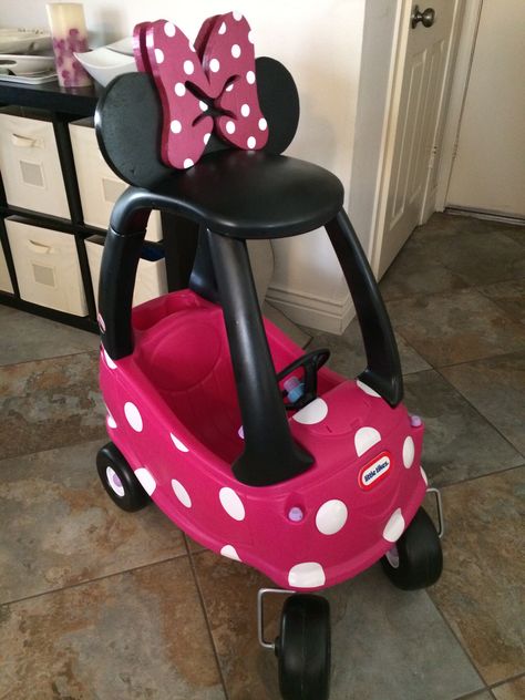 Minnie Mouse first birthday, Minnie Mouse car, first birthday, cozy coupe, first birthday party ideas, my hubby made this car for our daughter's 1st birthday! Minnie Mouse Cozy Coupe Diy, Minnie Mouse 3 Birthday Party Ideas, Minnie Mouse Things, Minnie Mouse Birthday Party Ideas 1st Decoration, Mini Mouse 1st Birthday Party, Minnie Mouse Birthday Diy, Minnie Mouse 2nd Birthday Party Ideas, Minnie Mouse 2 Birthday, 1st Birthday Girl Minnie Mouse