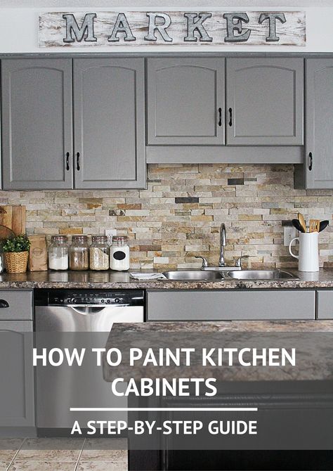 How to Paint Kitchen Cabinets Paint Kitchen Cabinets, Model Dapur, Kitchen Grey, Серая Кухня, Kabinet Dapur, Paint Kitchen, Gray Cabinets, New Kitchen Cabinets, Kitchen Cabinets Makeover