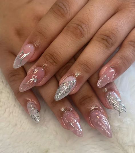 Red Sparkle Nails, Douyin Nails, Retro Nails, Gel Acrylic Nails, Grunge Nails, Simple Acrylic Nails, Pretty Nail Designs, Pretty Gel Nails, Really Cute Nails