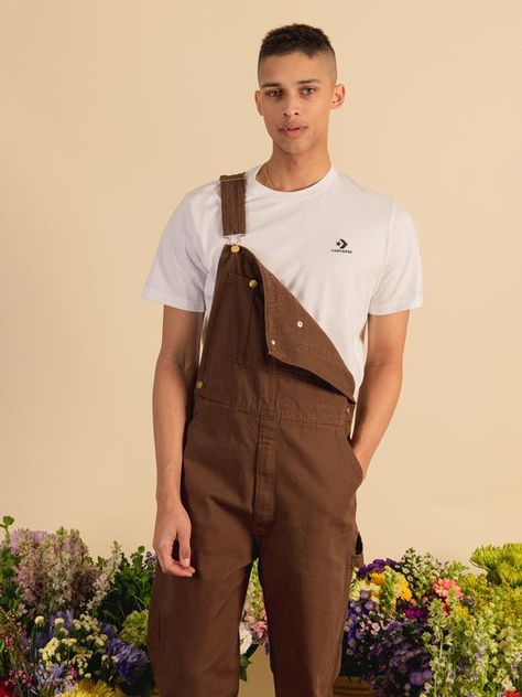 good seller fast delivery not tested Men Overalls Outfits, Overalls Outfit Men, Workwear Fashion Men, Black Overalls Outfit, Dickies Overalls, Overalls Outfits, Brown Denim, Style Overalls, Mens Overalls