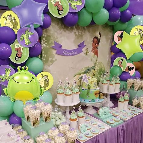 43Pcs Princess Tiana Birthday Party Balloon Decorations Princess and the Frog Theme Latex Balloon for Girls Princess Themed Party Supplies Princess And Frog Party Ideas, Princess And Frog 1st Birthday, Tiana Princess Birthday Party, Princess Tiana Birthday Party Decorations, Princess In The Frog Birthday Party, Princess & The Frog Baby Shower Theme, Princess And The Frog Birthday Party Ideas, Princess Frog Birthday Party, Princess Tiana 1st Birthday Party Ideas