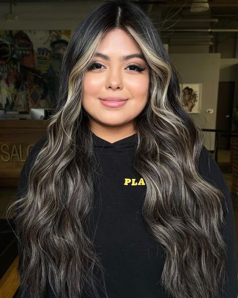 81 likes, 24 comments - hairwithbrenda on March 3, 2024: "Lived in balayage 🤌🏼😮‍💨 From brassy highlights to blended ashy beige tones & money piece popin hair 😍😍😍 . . Protected w/ @k18hair Lifted...". Dark Hair With Light Money Piece, Money Piece Balayage Dark Hair, Hair Color Money Piece, Ash Brown Hair With Money Piece, Brassy Highlights, Money Piece Balayage, Lived In Balayage, Black Hair With Blonde Highlights, Beige Highlights