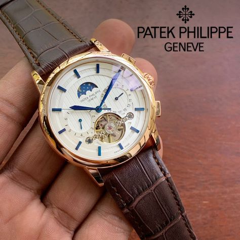 🌟 Patek Philippe Model Updated & Ready to ship today 🌟  # Patek Philippe # For Men # 7A # Feature-Working chronograph,dual time,back transperent skeleton Machinery, fully automatic watch, hand wind machinery & awesome trendy looks with smart fit Brown leather strap Philip Patek Watch, Phillip Patek Watches, Philip Patek, Patek Phillipe Watch, Patek Phillipe, Patek Watches, Patek Philippe Mens, Philip Watch, Patek Philippe Calatrava