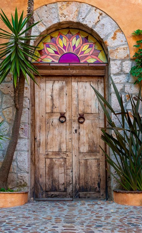 Mexico's vibrant and youthful colors make visitors smile as they enjoy the best of the country's culture and tradition. Check out San Miguel de Allende: Culture and History in a Mexican Gem at TheCultureTrip.com                                                                                                                                                      More When One Door Closes, Cool Doors, Art Tile, Door Gate, California Art, Tangier, Old Doors, Unique Doors, Door Color