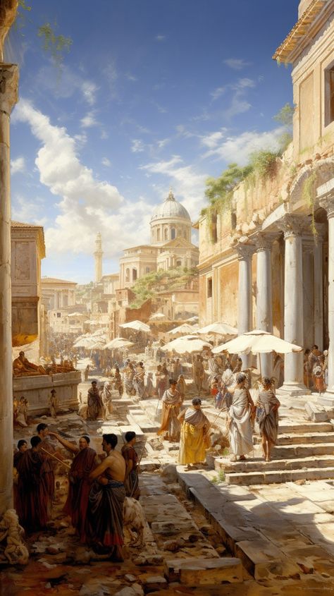 Roman Era Aesthetic, Old Roman Paintings, The Roman Empire Aesthetic, Roman Architecture Aesthetic, Old Greek Aesthetic, Ancient Roman Aesthetic, Ancient Rome Architecture, Ancient Rome Aesthetic, Architecture Rome