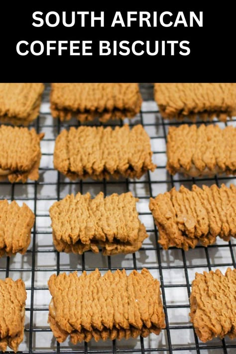 south African coffee biscuits or cookies Easy Coffee Cookie Recipes, Cookie Recipes Coffee, South African Biscuits, Koffie Koek Resep, South African Biscuit Recipes, Koffie Koekies Resep, African Cookies Recipes, Coffee Biscuits Recipe, Coffee Cookies Recipes Easy