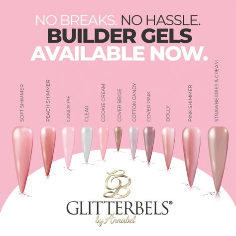 Glitterbels Ireland is here !! | Blog | Creative Academy Glitterbels Builder Gel, Candy Pie, Builder Gel, Strawberries And Cream, Cookies And Cream, Cotton Candy, Candy, Cream, Nails