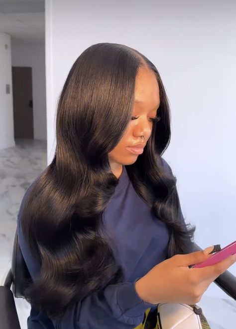 Flat Ironed Hair, Silk Press Hair, Pressed Natural Hair, Silk Press Natural Hair, Sew In Hair Extensions, Sew In Hairstyles, Quick Weave Hairstyles, Graduation Hairstyles, Hair Idea