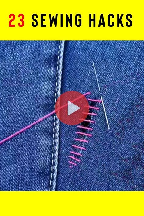 23 sewing hacks and sewing projects for the beginners. Learn how to sew with this step by step video tutorial. Sew A Hole In Pants, Pants Tutorial, Sewing Pants, How To Sew, Learn To Sew, Sewing Hacks, Video Tutorial, Sewing Projects, Step By Step