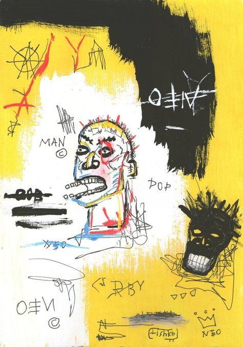 Basquiat Art, Abstract Expressionist Art, Neo Expressionism, Arte Popular, Abstract Expressionist, Funky Art, Graffiti Art, Pretty Art, Linocut