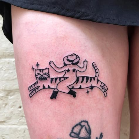 Cowgirl Back Tattoo, Lucy Garland, Lil Tattoos, Cowgirl Tattoo, Lil Doodles, Tattoos 2024, Melbourne Tattoo, Cowgirl Tattoos, Line Work Tattoo