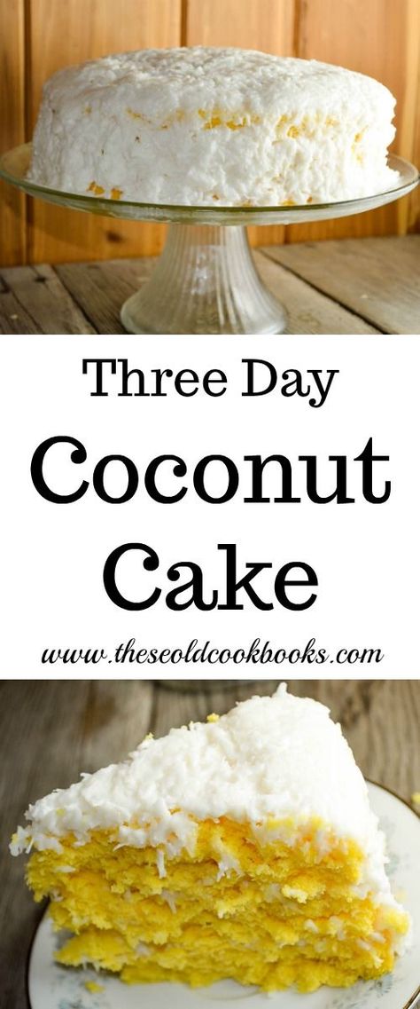 This Three Day Coconut Cake uses a boxed cake mix and just three other ingredients to make a delicious dessert for the coconut lovers in your life. Three Day Coconut Cake Recipe, Golden Butter Cake, Coconut Pound Cake, Coconut Loaf Cake, Coconut Loaf, Coconut Cake Recipe, Scrumptious Food, Sour Cream Cake, Boxed Cake