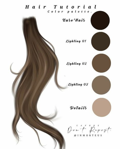 Hair Color Palette, Hair Color Swatches, Intricate Hairstyles, Digital Art Tutorial Beginner, Seni Pastel, الفن الرقمي, Illustration Tutorial, Procreate Illustration, Comic Tutorial