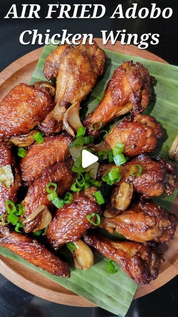 Tita Becky - Authentic Filipino & Asian recipes 🇺🇸🇵🇭 on Instagram: "👇🏽RECIPE👇🏽 AIR FRIED CHICKEN WINGS ADOBO for game day or fight night. 👌🏼👊🏼 INGREDIENTS: ❤️ 12 pieces of chicken wings (flats and drummettes) ❤️ 1/3 cup soy sauce ❤️ 1/3 cup vinegar ❤️ 6 smashed whole garlic cloves ❤️ 1 dried bay leaf ❤️ 1/2 tsp coarse black pepper ❤️ 3 tbsp water ❤️ 2 tbsp unsalted butter ❤️ 3 tbsp cornstarch 1. Marinate chicken wings in soy sauce, vinegar, garlic, black pepper, and dried bay leaf for an hour. 2. Remove chicken wings from the marinade and place them in a large container with a lid. Pat with a paper towel to remove excess marinade. 3. Add cornstarch. Put the lid on the container and shake until the wings are fully coated. 4. Place in the airfyer basket. 5. Cook for 20 mi Marinate Chicken Wings, Air Fried Chicken Wings, Marinated Chicken Wings, Air Fry Chicken Wings, Marinate Chicken, Filipino Dish, Chicken Adobo, Fry Chicken, Budget Family Meals