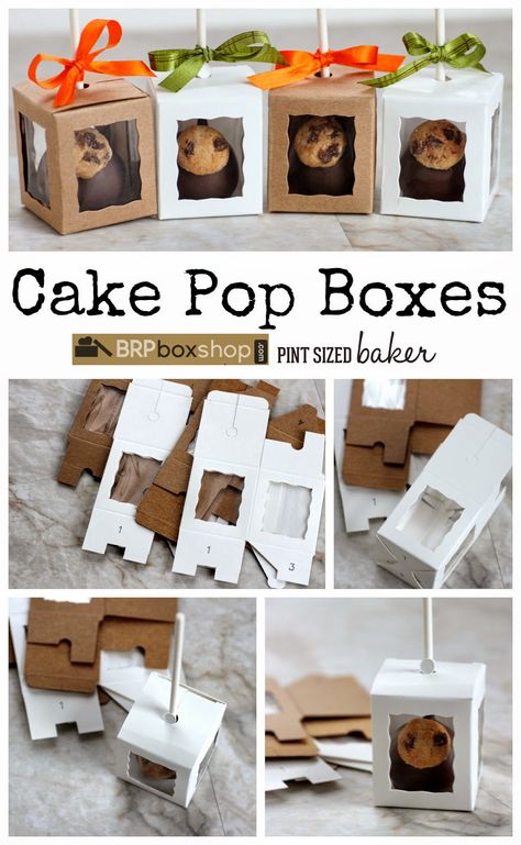 Cake Pop Packaging, Cookie Dough Pops, Cake Pop Boxes, Holiday Cake Pop, Cake Boxes Packaging, Diy Christmas Gifts For Kids, Mini Chocolate Chip Cookies, Raw Cookie Dough, Cake Pop Ideas