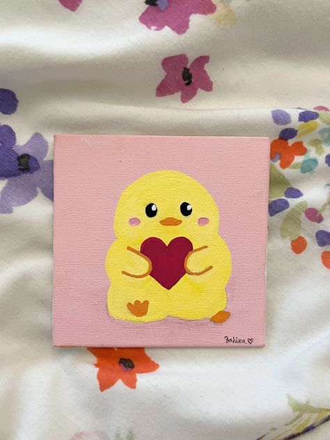 Painting For A Boyfriend, Cute Painting For Boyfriend Easy, Cute Small Paintings For Boyfriend, Easy Cute Painting Ideas For Boyfriend, Diy Mini Canvas Painting, Couple Cute Painting Ideas, Simple Romantic Painting Ideas, Mini Canvas Art Easy Cute Couple, Tiny Easy Paintings