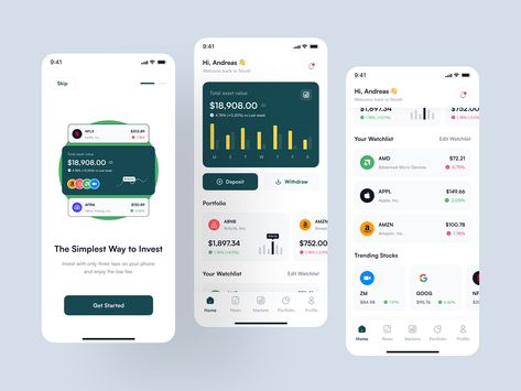 Invester is a premium Stock Investment App UI Kit containing 55+ high-quality screens  https://ui8.net/pixlayer/products/invester---stock-investment-app-ui-kit?browse=author&status=6 Investment App Ui Design, Fintech App Ui Design, Stock Investment, Investment App, Investing Apps, Money Saving Apps, App Home, Finance App, Savings Plan