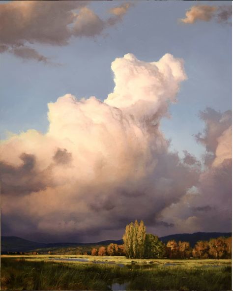 Landscape Clouds Photography, Oil Painting Scenery, Landscape With Clouds, Renato Muccillo, Cloud Landscape, Landscape Clouds, 심플한 그림, Clouds Landscape, Art Articles